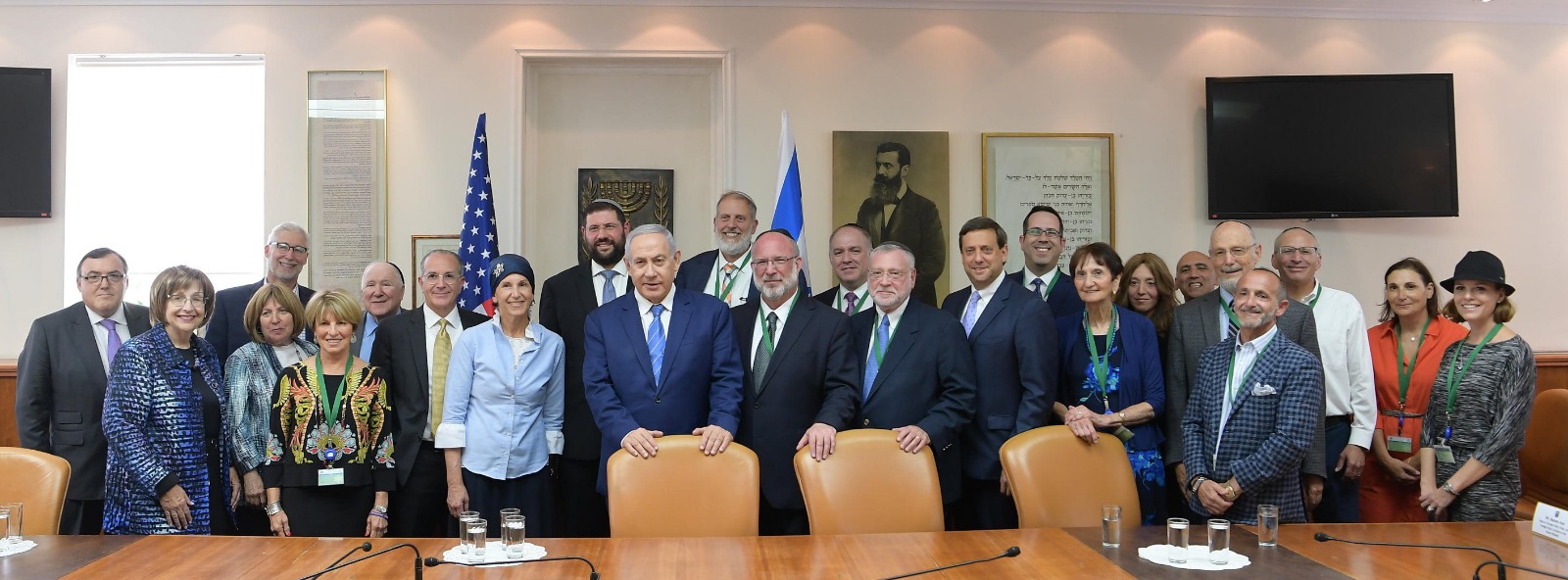 Netanyahu with OU Rabbis photo credit: Amos Ben-Gershom (GPO)